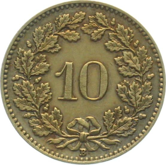 10 Rappen 1919 B Messing